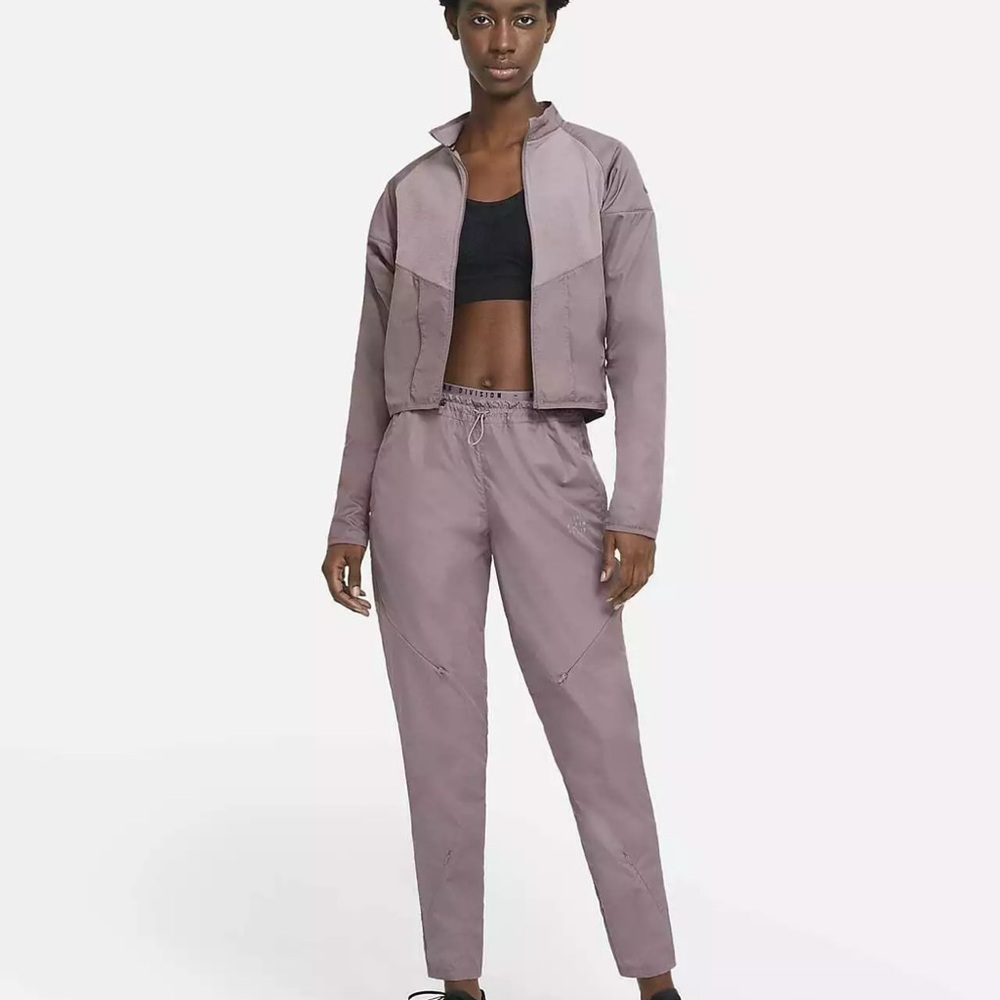 Nike Purple Track Pants High-Waisted Tapered